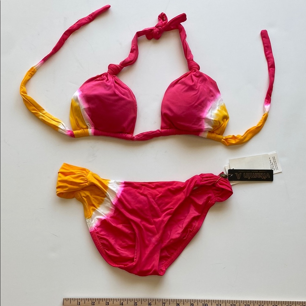 Vitamin A Tie-Dye Pink & Yellow Bikini Set